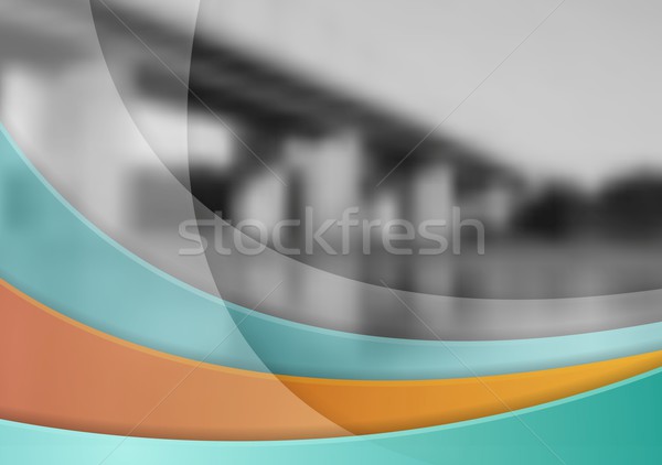 Abstract corporate golvend brochure boekje sjabloon Stockfoto © saicle