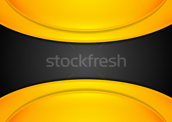 Stock photo: Orange and black abstract corporate background