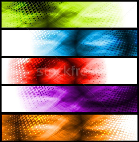 Foto stock: Vibrante · abstrato · banners · conjunto · simples · colorido