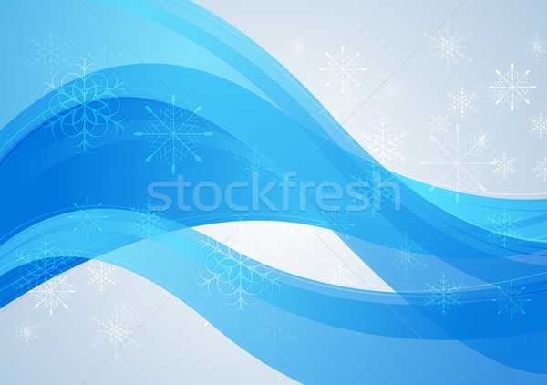 Blue wavy Christmas background. Vector Stock photo © saicle