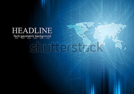Dark blue tech binary system background Stock photo © saicle