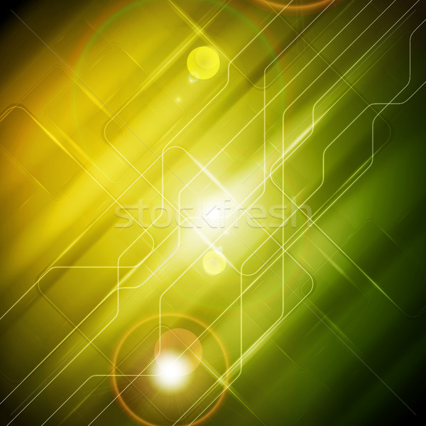 Tech glossy abstract yellow green background Stock photo © saicle