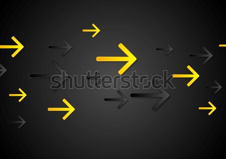 Abstract tech dark black background with arrows Stock photo © saicle