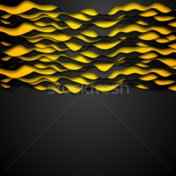 Contrast oranje zwarte corporate golvend vector Stockfoto © saicle