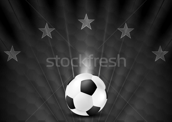 Black abstract soccer football background with stars Stock photo © saicle