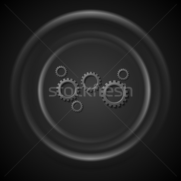 Preto engrenagens mecanismo círculos tecnologia abstrato Foto stock © saicle