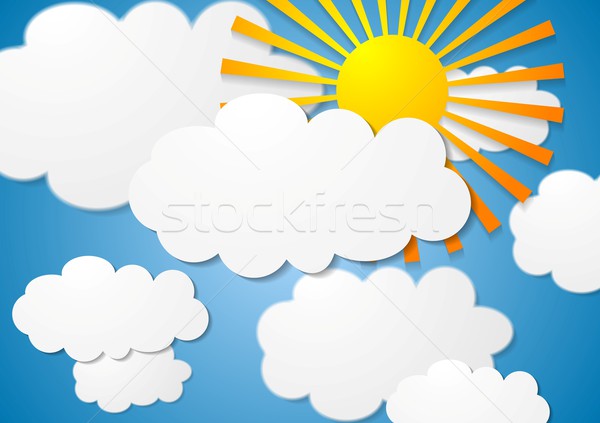 Vector cloudscape with sun Stock photo © saicle