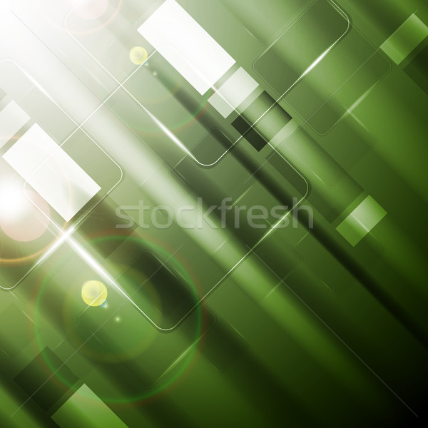 Green vibrant tech background with glossy squares Stock photo © saicle