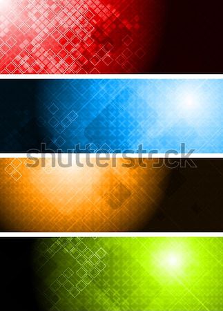 Foto stock: Establecer · brillante · banners · cuatro · vibrante · técnica