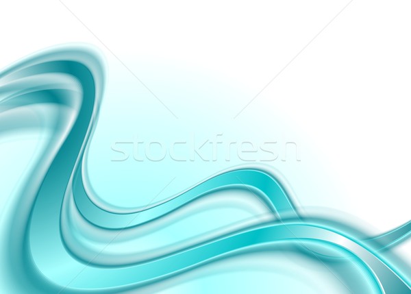 ストックフォト: 明るい · 青 · 波 · 抽象的な · ベクトル · デザイン