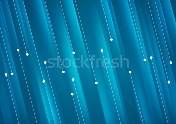 Kék tech csíkok nyáklap vonalak vektor Stock fotó © saicle