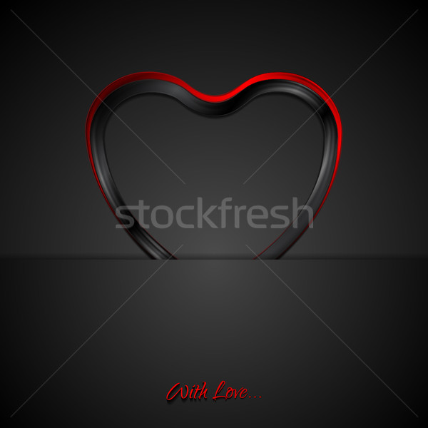 Stock foto: Gegensatz · rot · schwarz · glänzend · Herz · Liebe