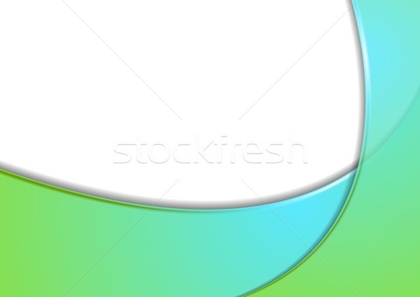 抽象 綠色 青色 波浪狀的 企業 向量 商業照片 © saicle