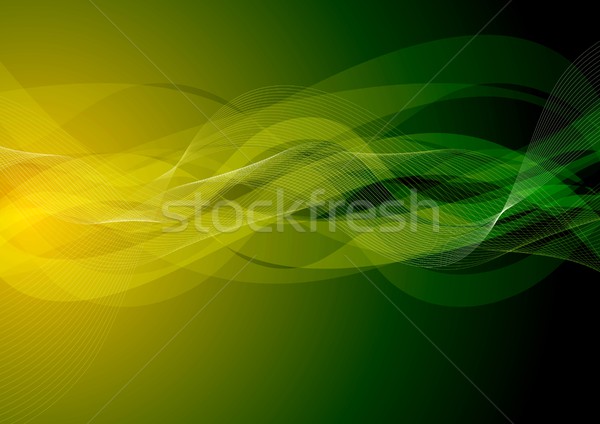 [[stock_photo]]: Sombre · vert · orange · ondulés · design · fond