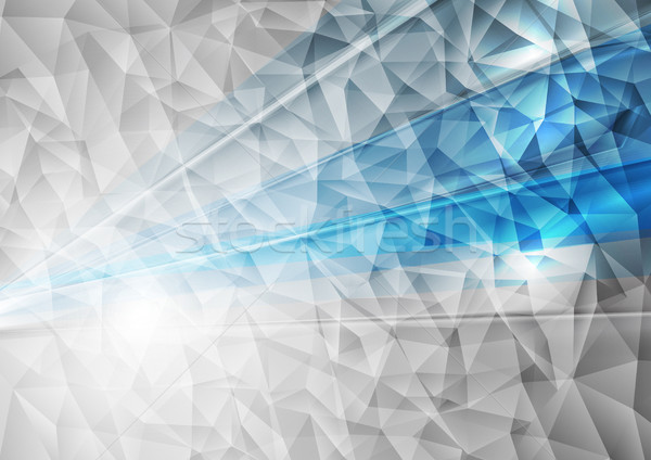 Abstract grey and blue low poly background Stock photo © saicle