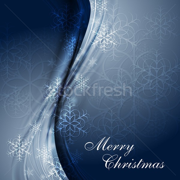 Absztrakt karácsony vidám karácsony hullámok hópelyhek Stock fotó © saicle