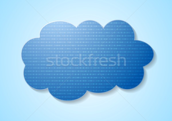 Bináris kód kék felhő tech terv vektor Stock fotó © saicle