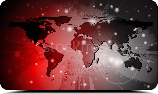 Hartă a lumii proiect întuneric roşu eps 10 Imagine de stoc © saicle