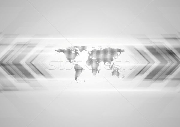 Hi-tech background with arrows and map Stock photo © saicle