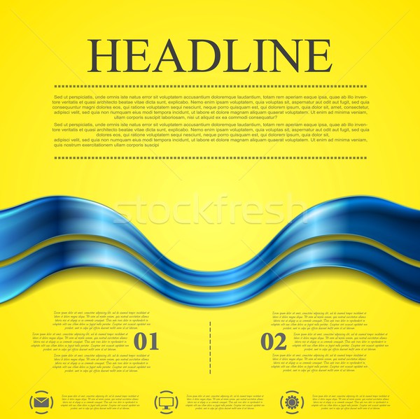 Abstract contrast yellow blue wavy background Stock photo © saicle