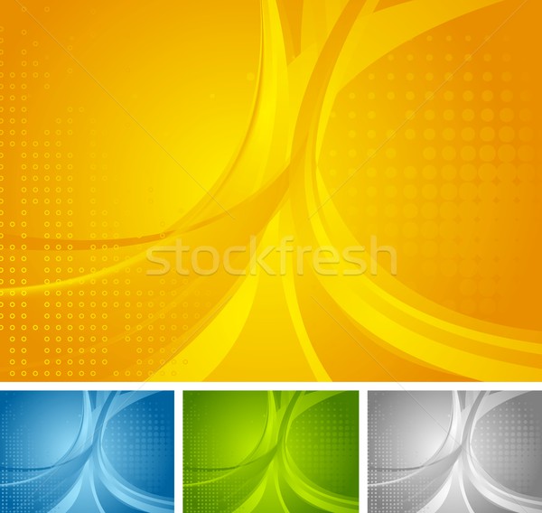 Stock photo: Abstract set of bright wavy backgrounds