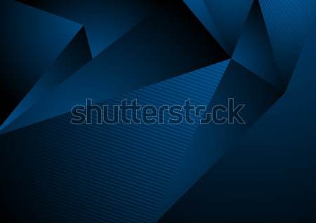 Dark blue abstract concept polygonal tech background Stock photo © saicle