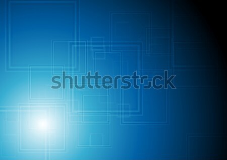 Stockfoto: Donkere · Blauw · tech · pleinen · meetkundig · vector