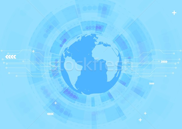 Technologii wektora streszczenie projektu świat tle Zdjęcia stock © saicle