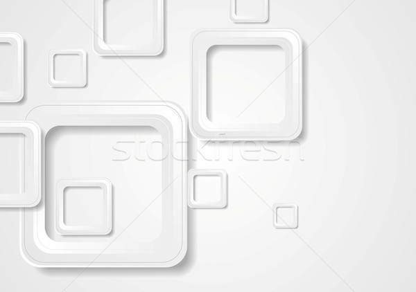Soyut gri geometrik kareler vektör teknoloji Stok fotoğraf © saicle