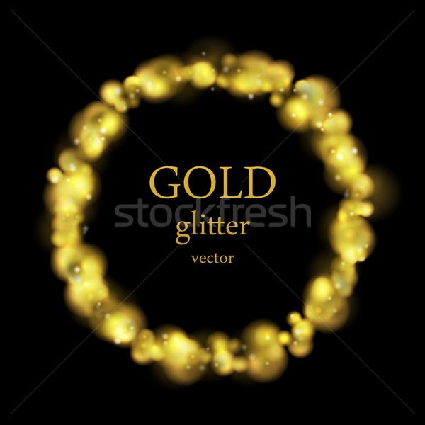 Lueur luxe brillant or anneau vecteur Photo stock © saicle