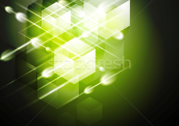 Vettore tech abstract lucido luce verde Foto d'archivio © saicle