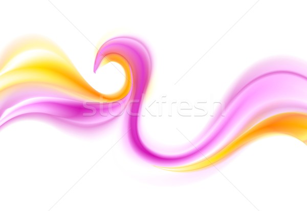 Orange and purple smooth waves isolated on white Stock photo © saicle