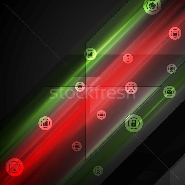 Brillante tecnología a rayas vector rojo verde Foto stock © saicle