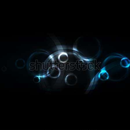 Dark backdrop with blue circles Stock photo © saicle