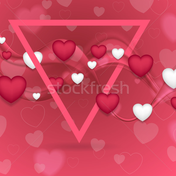 Stock fotó: Rózsaszín · valentin · nap · absztrakt · hullámok · szívek · vektor
