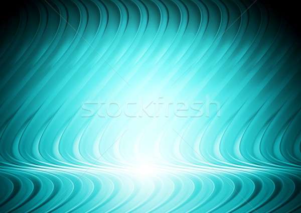Resumen azul cian ondulado diseno vector Foto stock © saicle