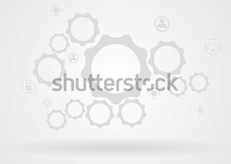 Stockfoto: Abstract · versnellingen · iconen · technologie · vector · ontwerp