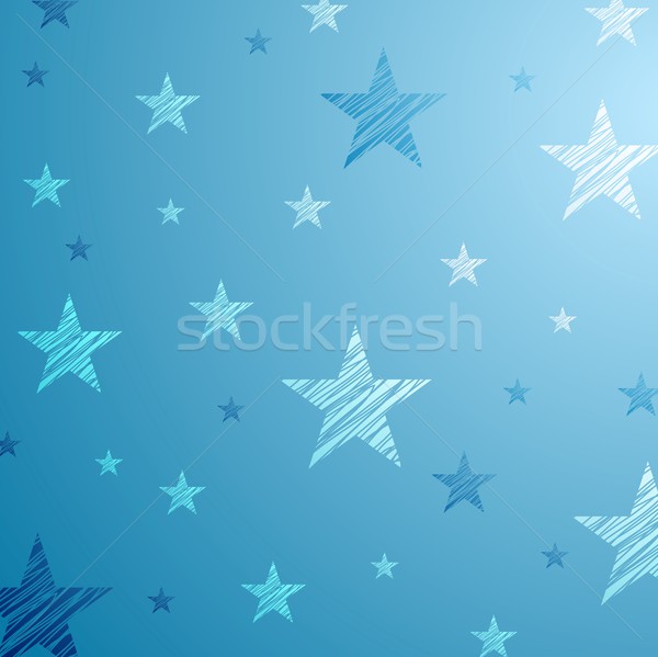 Fényes kék csillagos absztrakt vektor terv Stock fotó © saicle