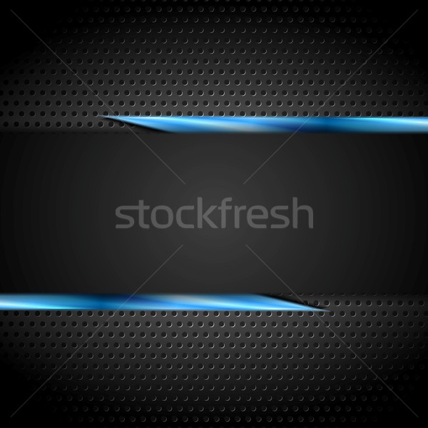 Tech black design with perforated metal texture Stock photo © saicle