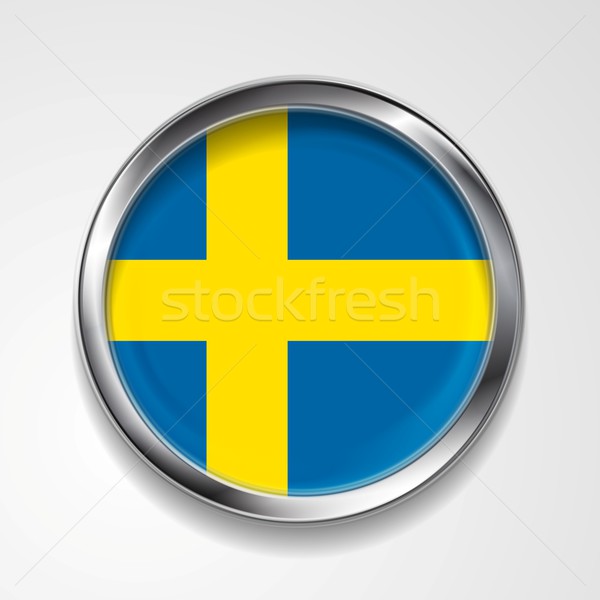 Swedish metal button flag Stock photo © saicle