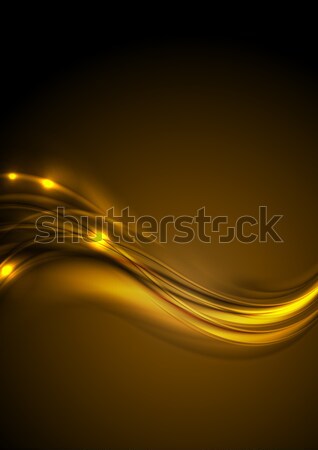 Golden smooth glowing luminous waves background Stock photo © saicle