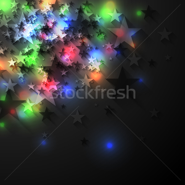 Colorful glowing luminous stars on dark background Stock photo © saicle