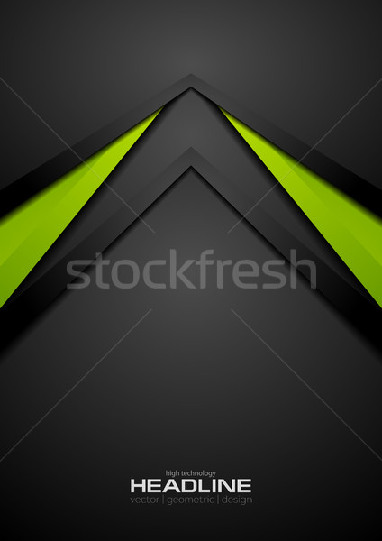 Grünen schwarz Gegensatz Tech Pfeile Vektor Stock foto © saicle