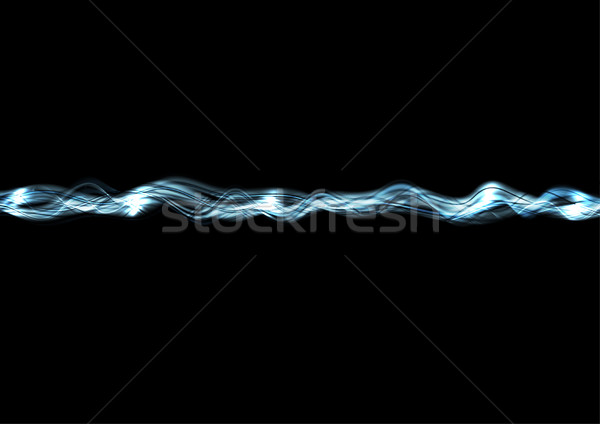 Blue glossy iridescent electric wave Stock photo © saicle