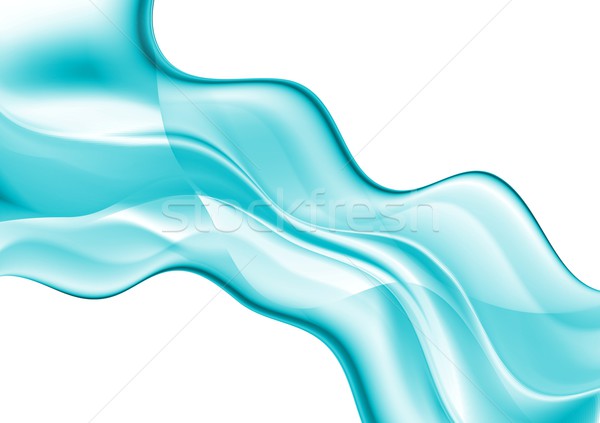 Resumen azul cian vector olas elegante Foto stock © saicle