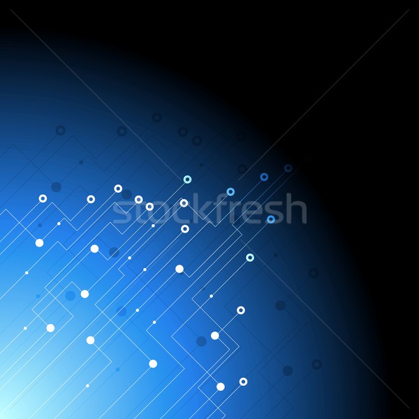 Sötét kék technológia nyáklap vektor absztrakt Stock fotó © saicle