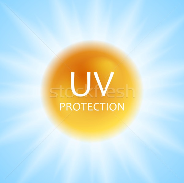 UV protection concept design with shiny sun and sunlight Stock photo © saicle