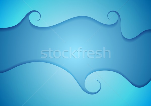 Abstrato brilhante azul corporativo ondulado redemoinho Foto stock © saicle