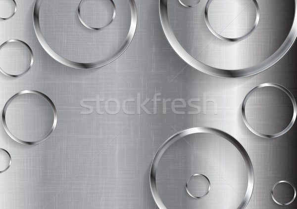 Stock foto: Metall · Tech · Vektor · Kreise · abstrakten · Textur