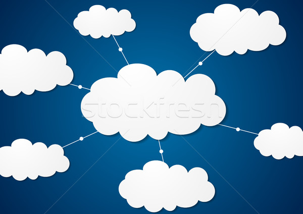 Felhők szerver kommunikáció tech vektor terv Stock fotó © saicle